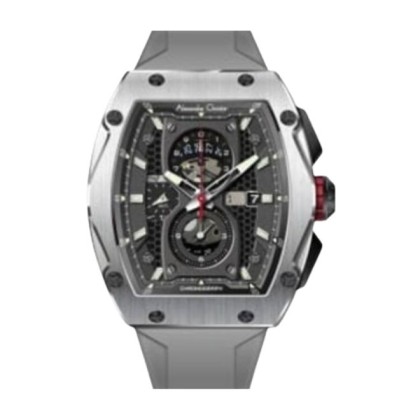 Alexandre Christie ALCW6608MCRTBBAGR Grey Rubber Strap Analog Men Watch
